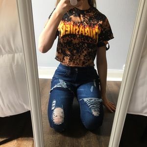 Distressed Dark Skinny Jeans